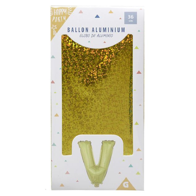 Ballon forme lettre V aluminium (2 modèles argenté ou doré)