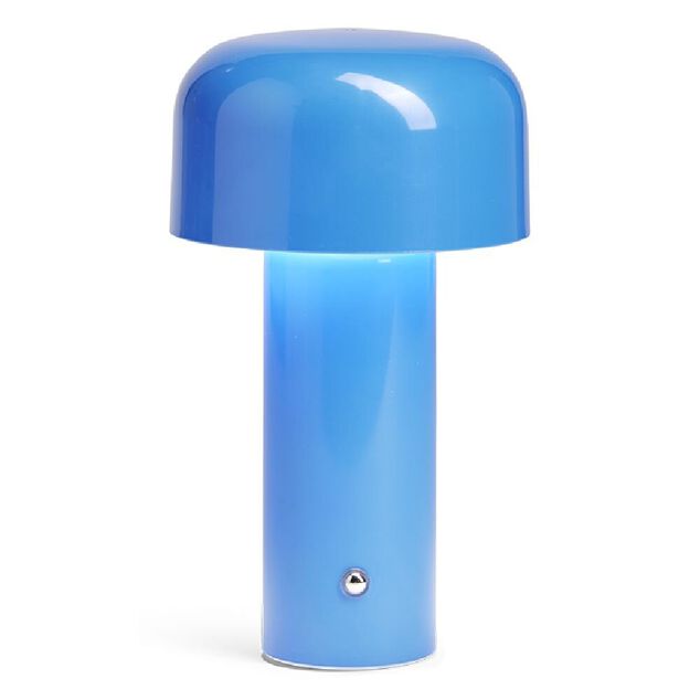 Lampe LED tactile rechargeable bleue &Oslash;12,5xH20,5cm
