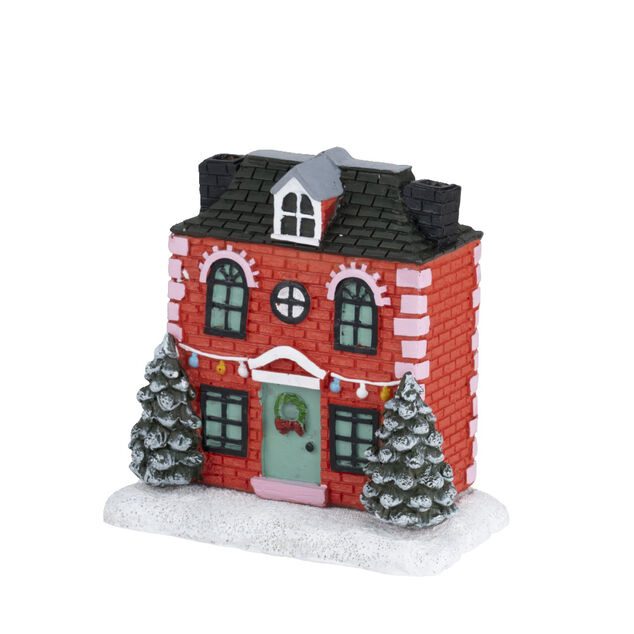 Brûleur cône encens forme maison de Noël 13x7,5x13cm