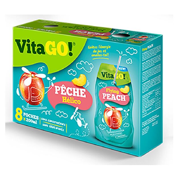 Boisson p&ecirc;che Vitago 20cl x8
