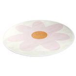 Tapis d&eacute;co rond blanc motif fleur &Oslash;90cm (2 mod&egrave;les)