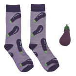 Coffret chaussettes avec balle anti stress th&egrave;me aubergine TU