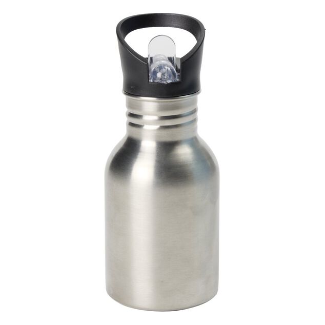 Gourde isotherme inox 350ml bouchon paille plastique &Oslash;7xH16,5cm (2 mod&egrave;les)