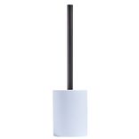 Brosse WC socle rond gr&egrave;s bleu clair &Oslash;9,2xH36cm