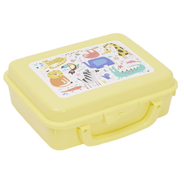 Bo&icirc;te &agrave; sandwich rectangulaire avec anse plastique vert 16x20xH7cm