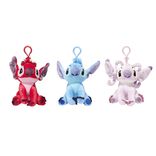 Peluche Stitch x3 &agrave; suspendre bleu, rouge et rose H12cm