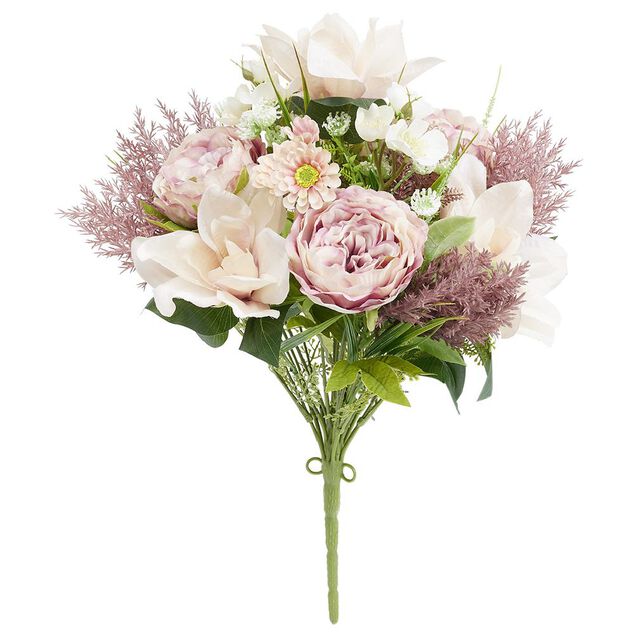 Piquet fleur artificielle rose &Oslash;30xH40cm