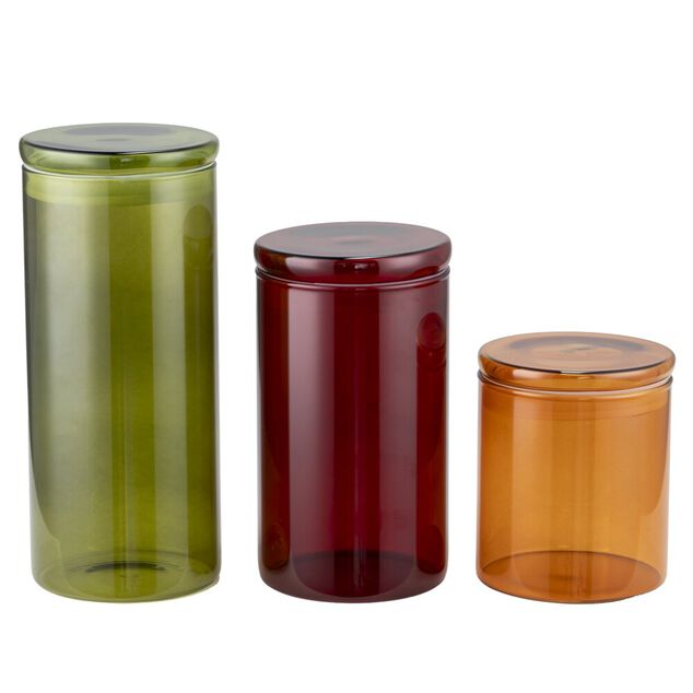 Bocal alimentaire x3 verre color&eacute; &Oslash;9