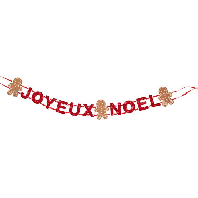 Guirlande Joyeux No&euml;l rouge