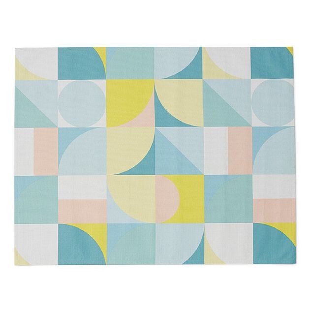 Tapis ext&eacute;rieur Berlingot antid&eacute;rapant motif g&eacute;om&eacute;trique pastel 130x170cm