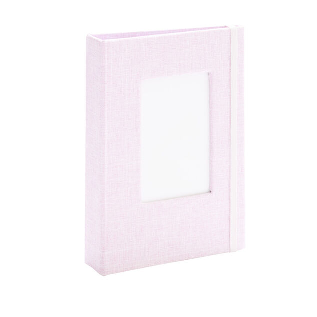 Album photo aspect tiss&eacute; 12,5x16,5cm - 2 mod&egrave;les beige ou rose