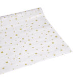 Toile cir&eacute;e cristal &eacute;toile dor&eacute; moucharabieh jaune 140cm