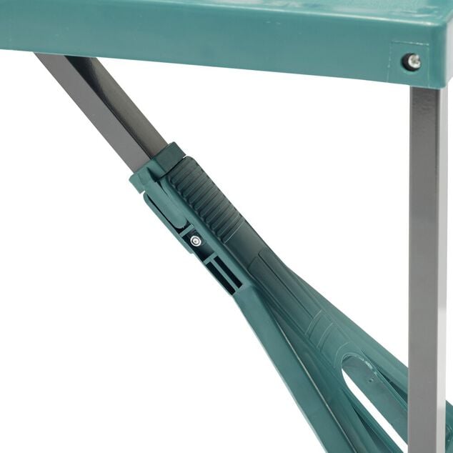 Table valise pliante avec si&egrave;ges bleu