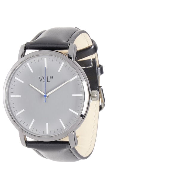 Ensemble montre et bracelet homme simili noir