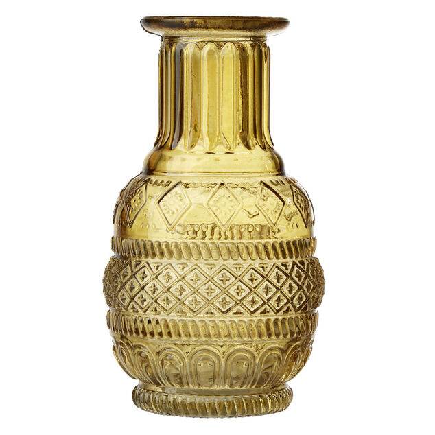 Vase rond en verre vert Ø6,5xH13,5cm