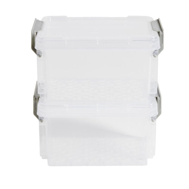 Lot de 8 bo&icirc;tes de rangement 3 tailles plastique transparent - 2 mod&egrave;les