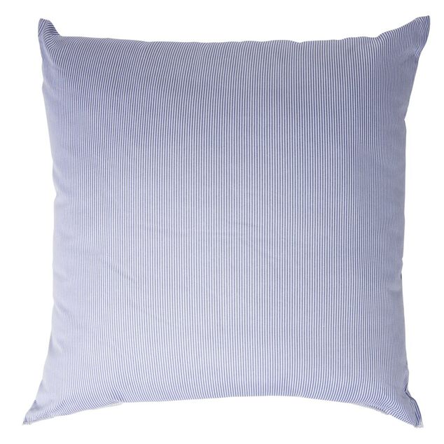 Oreiller carr&eacute; traditionnel Le B&eacute;lier du Nord coton rayures bleu et blanc 60x60cm