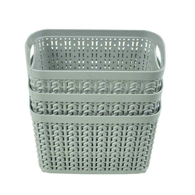 Lot de 3 pani&egrave;res de rangement polypropyl&egrave;ne 16,5x16,5cm