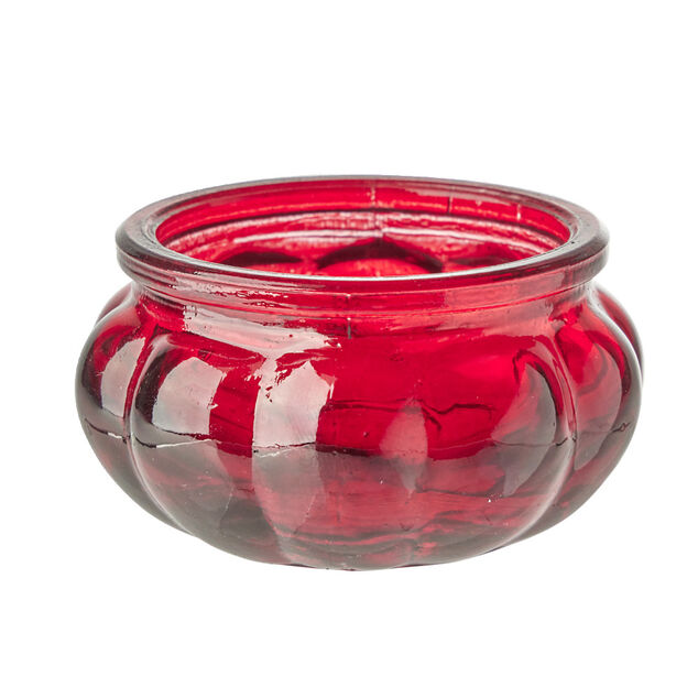 Photophore rond en verre gris Ø6xH3cm