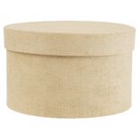 Bo&icirc;te de rangement ronde beige &Oslash;15xH9cm