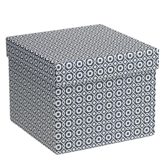 Bo&icirc;te carton d&eacute;cor&eacute;e 15x12xH15cm - 2 mod&egrave;les