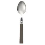 Cuillère à soupe acier x4 avec manche plastique gris L18cm