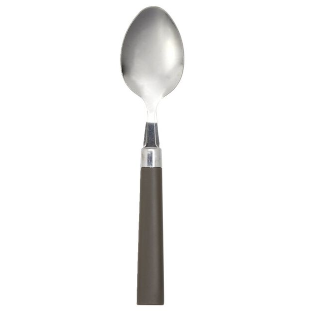 Cuillère à soupe acier x4 avec manche plastique gris L18cm