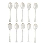 Mini cuillère plastique réutilisable x4 doré pailleté L6cm