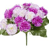 Bouquet d'oeillets et gypsophiles violet