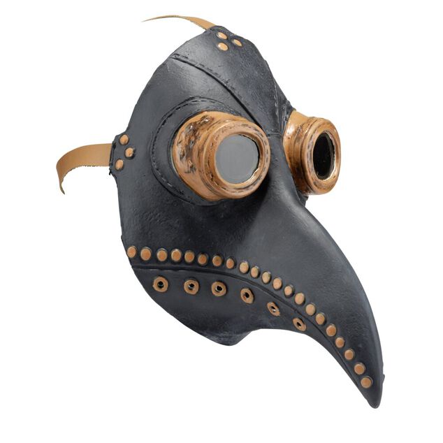 Masque Halloween adulte docteur de la peste latex gris