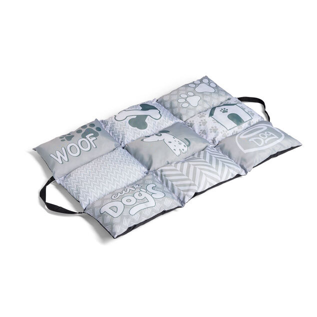 Couchage nomad chien gris et blanc 92x62xH8cm