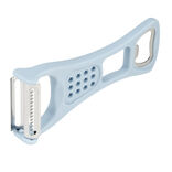 D&eacute;capsuleur &eacute;plucheur multifonction en acier et plastique bleu L15,5cm
