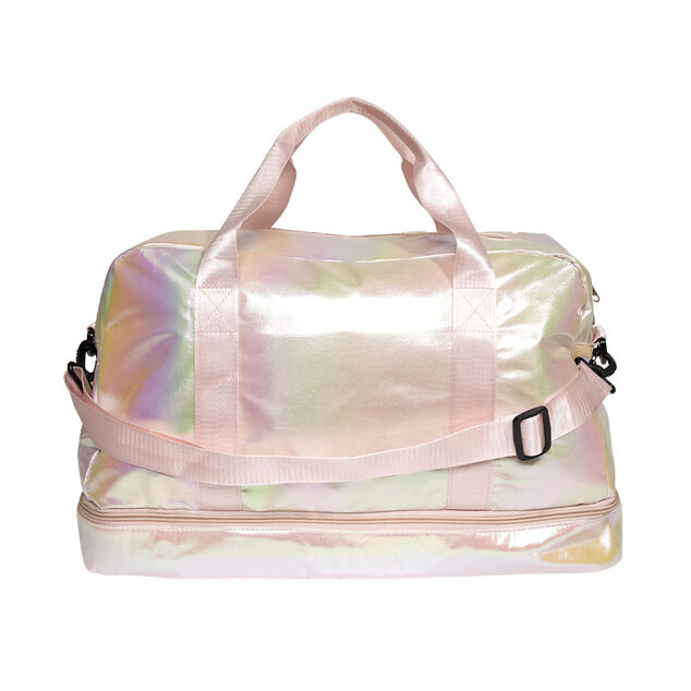 Sac de voyage femme aspect brillant 49x23xH30cm - 2 mod&egrave;les rose ou vert