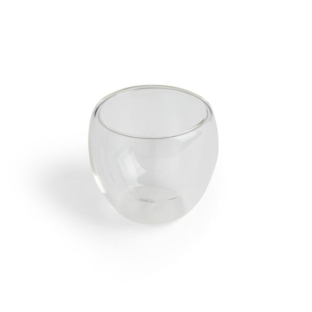 Tasse double paroi verre transparent x2 80ml