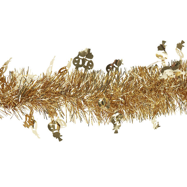 Guirlande de Noël doré bonhomme de neige 3 m