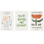 Poster papier x3 th&egrave;me floral 10x15cm (3 mod&egrave;les)
