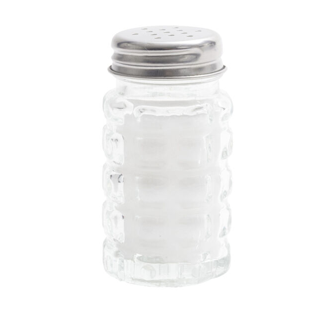 Sali&egrave;re et poivri&egrave;re de table en verre et inox 50ml