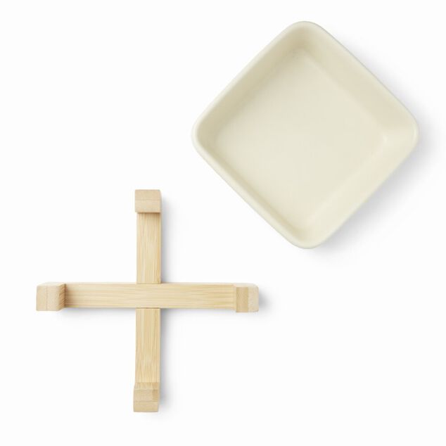 Gamelle pour chien c&eacute;ramique et bambou