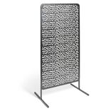 Panneau d&eacute;coratif r&eacute;versible pour ext&eacute;rieur m&eacute;tal noir 50xH90cm