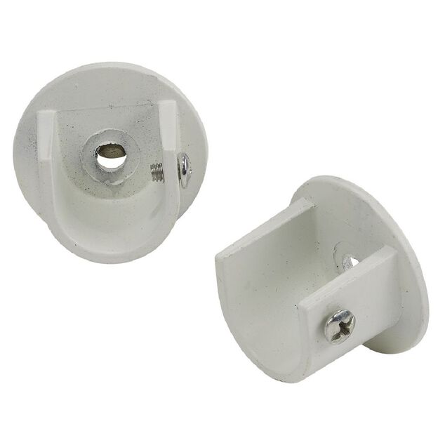 Support tringle &agrave; rideau blanc &Oslash;20mm x2