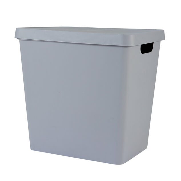Bo&icirc;te de rangement avec couvercle grise 26 L