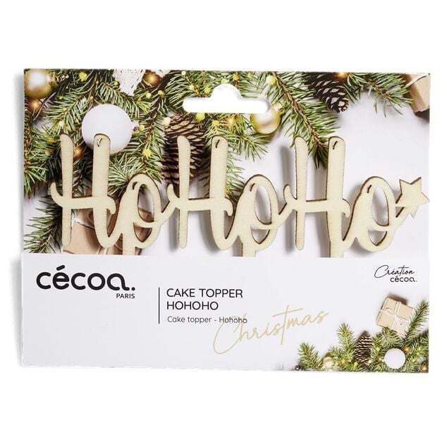 D&eacute;coration pour g&acirc;teau de No&euml;l en bois (4 mod&egrave;les)