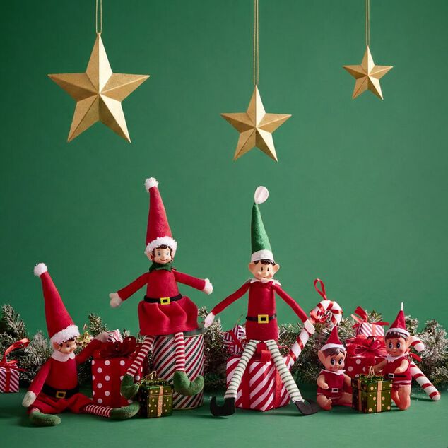 Lutin farceur No&euml;l rouge et vert H36cm