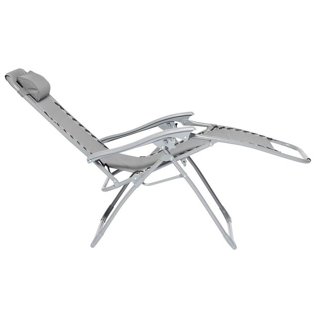 Fauteuil relax inclinable avec t&ecirc;ti&egrave;re gris