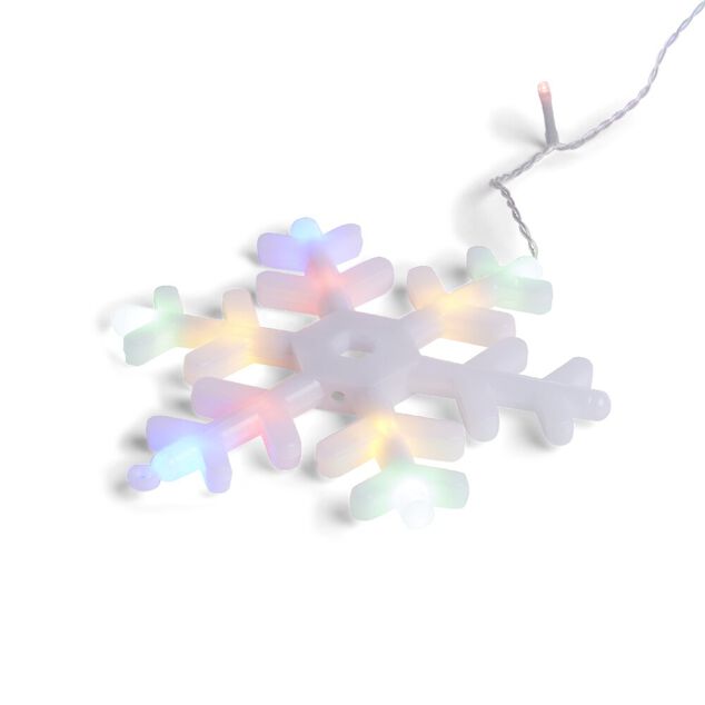 Guirlande lumineuse solaire bordure toit flocon 161LED multicolores 3m