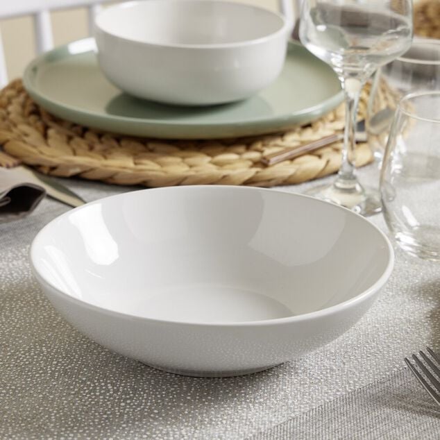 Assiette à soupe Madrid grès blanc Ø20cm
