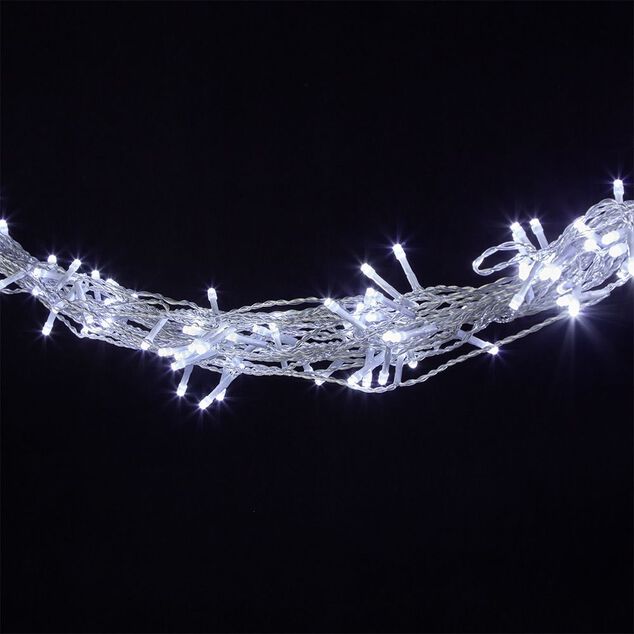 Rideau &eacute;lectrique 387 LED 5,6m blanc froid