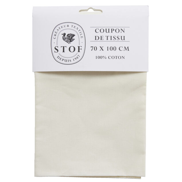 Coupon tissu coton 70x100cm blanc écru