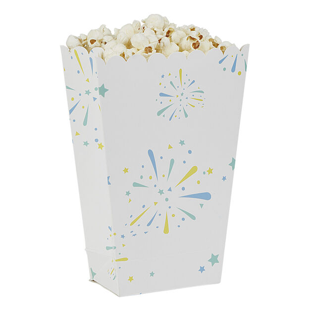 Boîte à bonbons ou pop corn motif feux d'artifice x 4