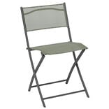 Chaise de jardin pliante London m&eacute;tal textil&egrave;ne vert 45x50xH81cm